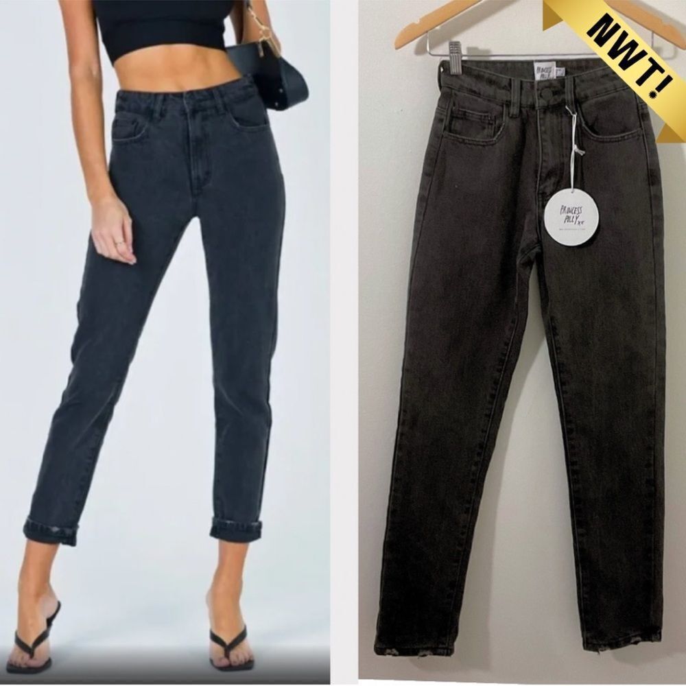 Princess Polly Secondcity Jeans | Black | High Waisted | NWT - Picture 1 of 11
